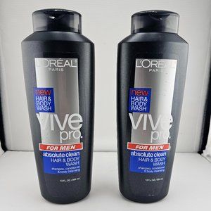 NEW L'oreal Vive Pro hair & body wash for men 13 Fl .oz /384 ml ( 2pcs )